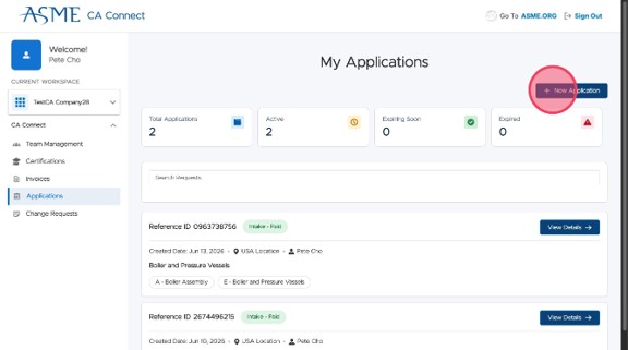 New Application